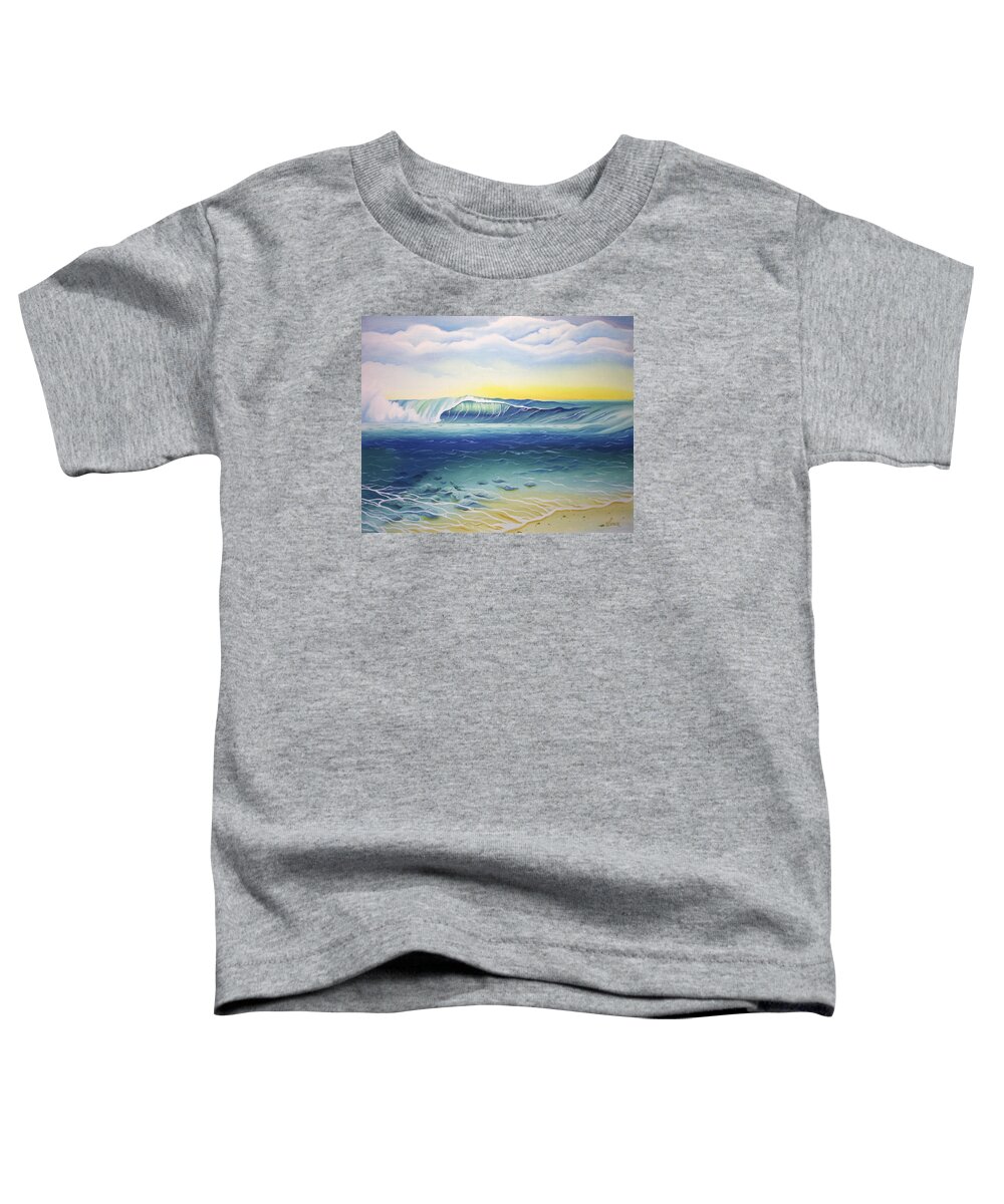 Surf Art Toddler T-Shirt featuring the painting Reef Bowl by William Love