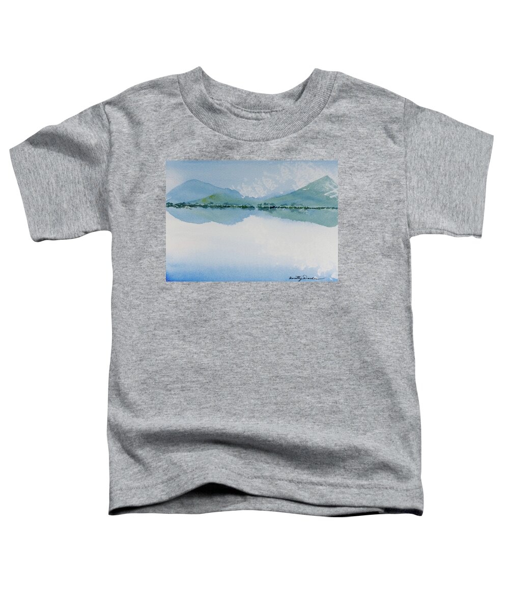 Australia Toddler T-Shirt featuring the painting Reflections of the skies and mountains surrounding Bathurst Harbour by Dorothy Darden