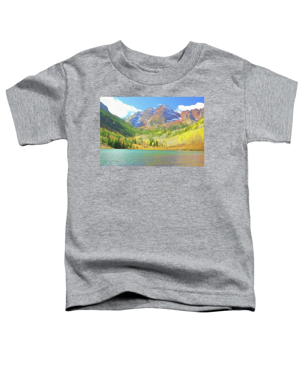 Colorado Toddler T-Shirt featuring the photograph The Maroon Bells Reimagined 1 by Eric Glaser