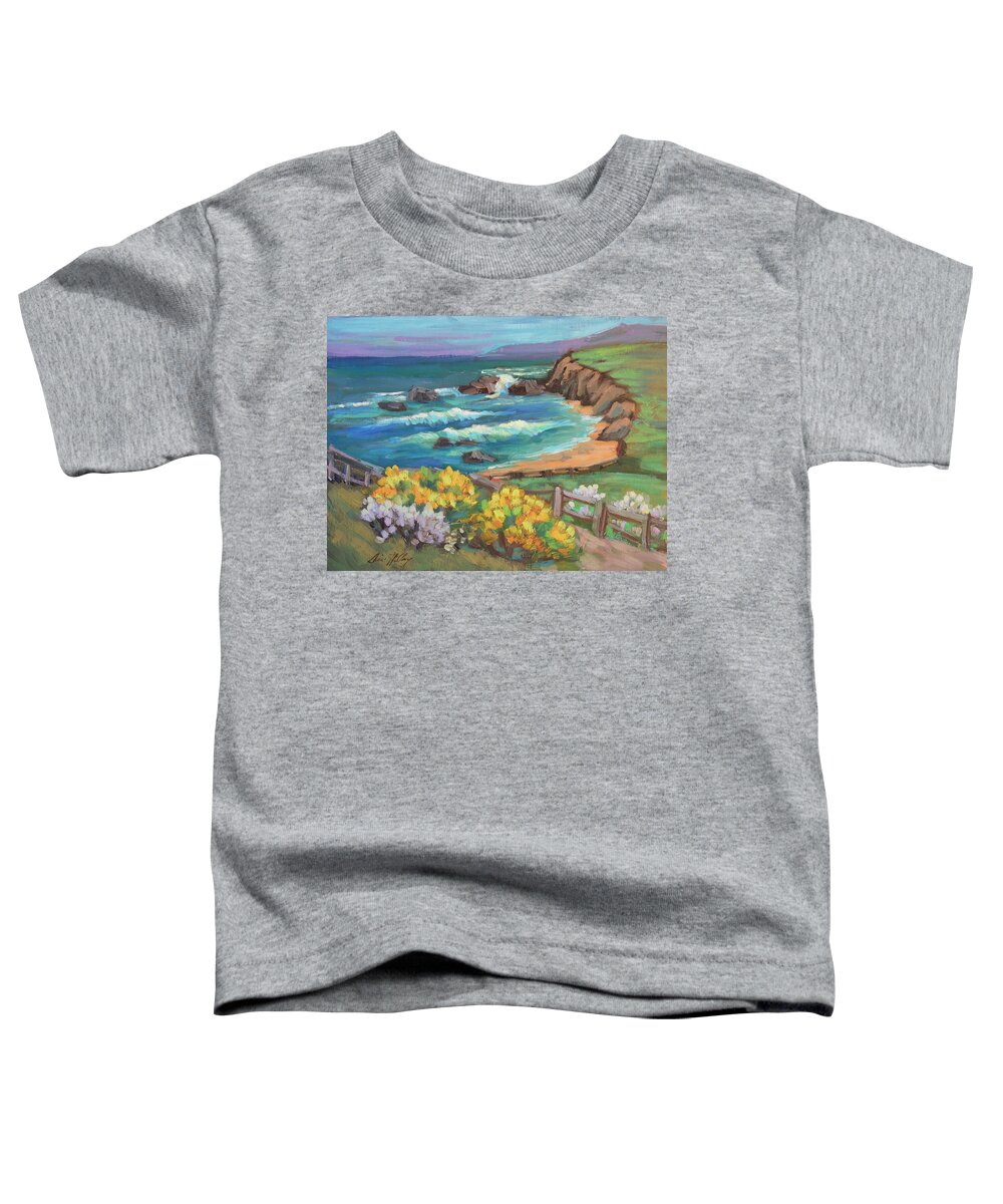 Half Moon Bay Toddler T-Shirt featuring the painting Ritz Carlton at Half Moon Bay by Diane McClary