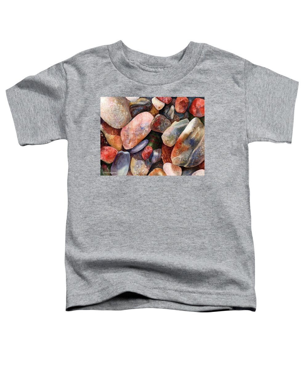 Rock Painting Toddler T-Shirt featuring the painting River Rocks by Anne Gifford