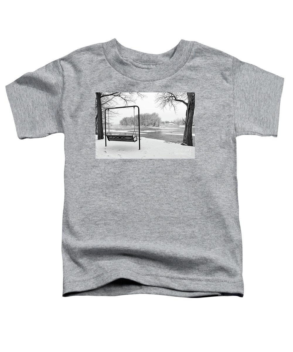 River View Toddler T-Shirt featuring the photograph River View in Winter 5303 by Jack Schultz