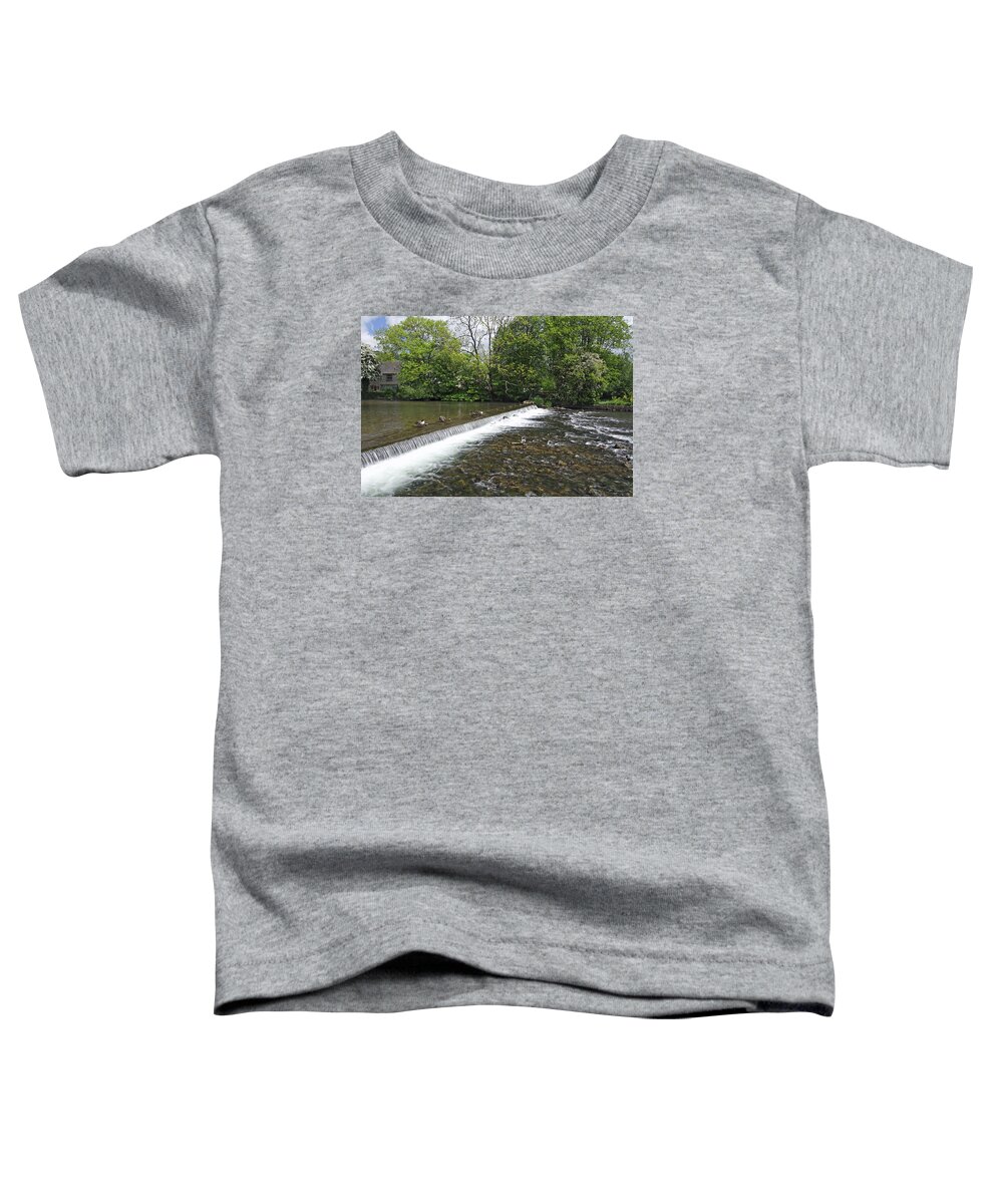 Bright Toddler T-Shirt featuring the photograph River Wye Weir - Bakewell by Rod Johnson