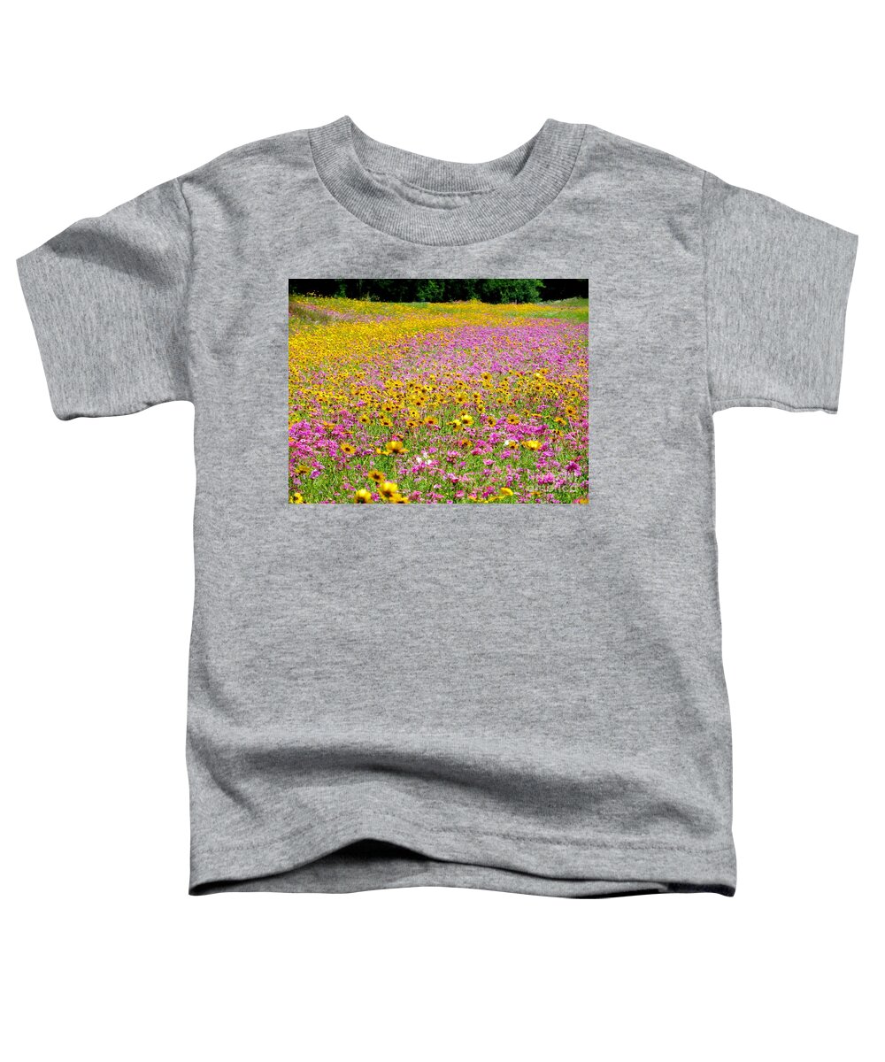 Roadside Toddler T-Shirt featuring the pyrography Roadside Flower Garden by Tim Townsend