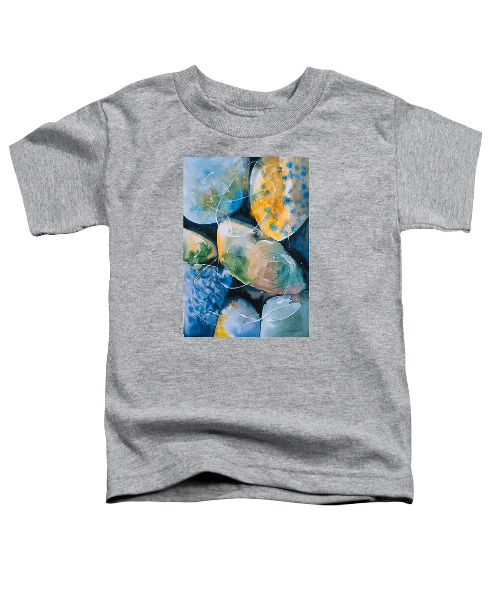 Water Toddler T-Shirt featuring the painting Rock in Water by Allison Ashton