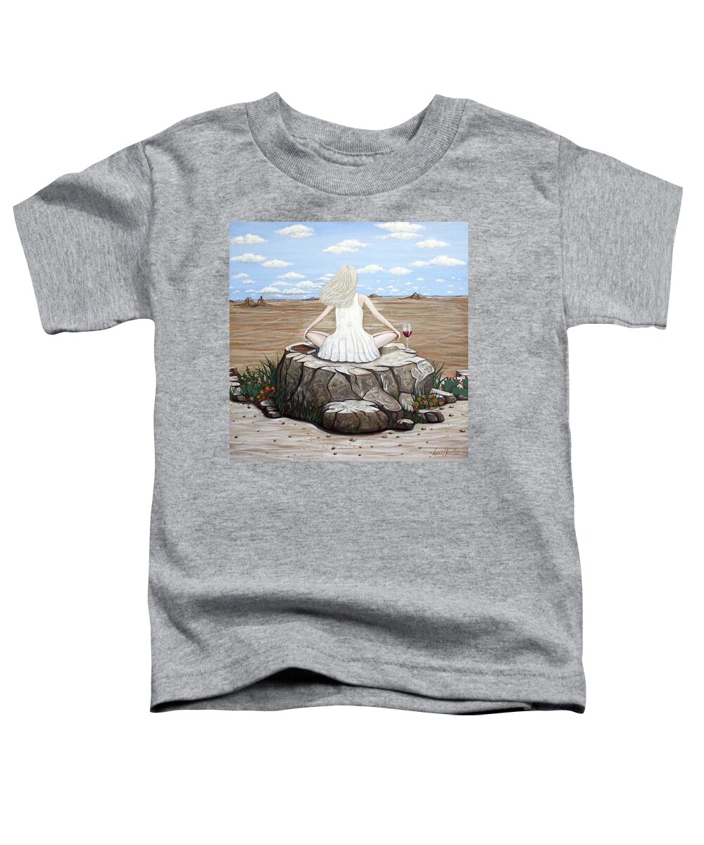 Wine Toddler T-Shirt featuring the painting Rock With A View by Lance Headlee