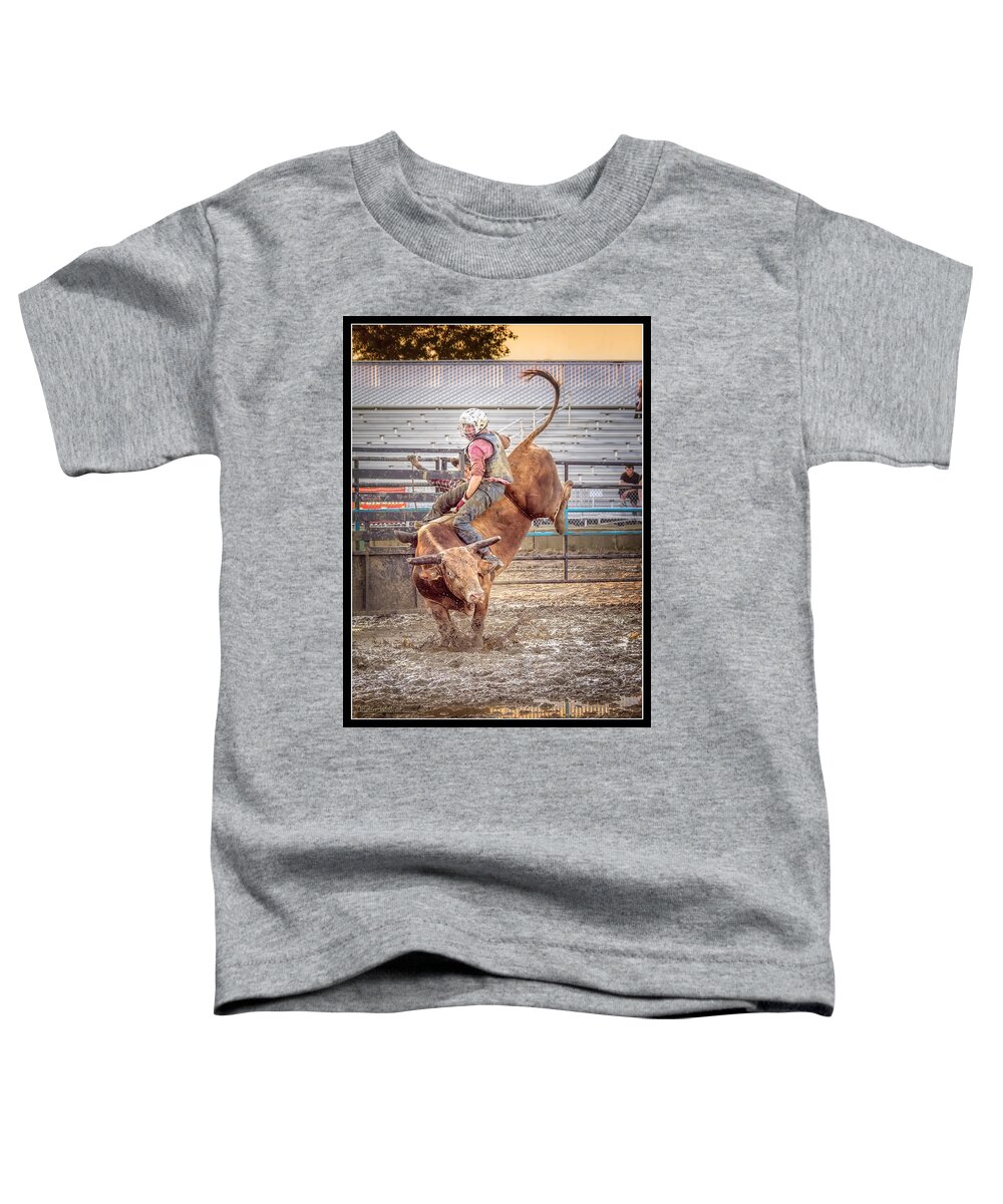 Sport Toddler T-Shirt featuring the photograph Rodeo Cowboy by LeeAnn McLaneGoetz McLaneGoetzStudioLLCcom