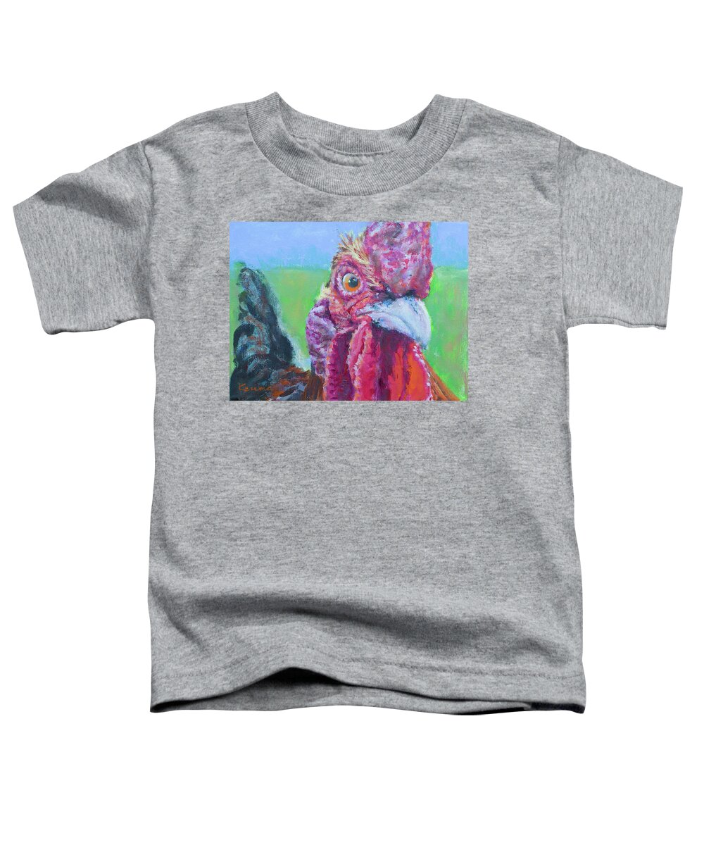 Rooster Toddler T-Shirt featuring the painting Rooster No. 2 by Kerima Swain