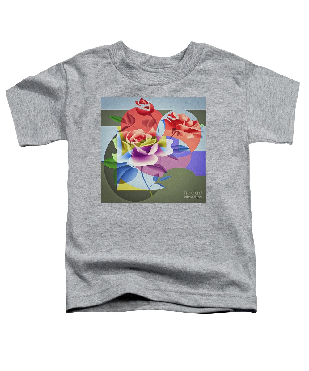 Abstract Toddler T-Shirt featuring the digital art Roses For Her by Eleni Synodinou