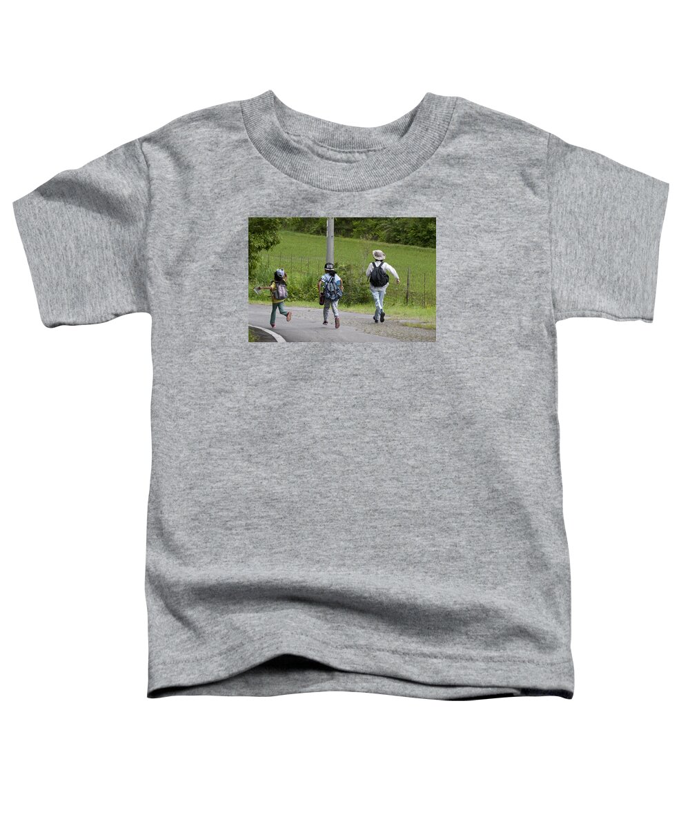 Family Toddler T-Shirt featuring the photograph Run For It by Masami Iida