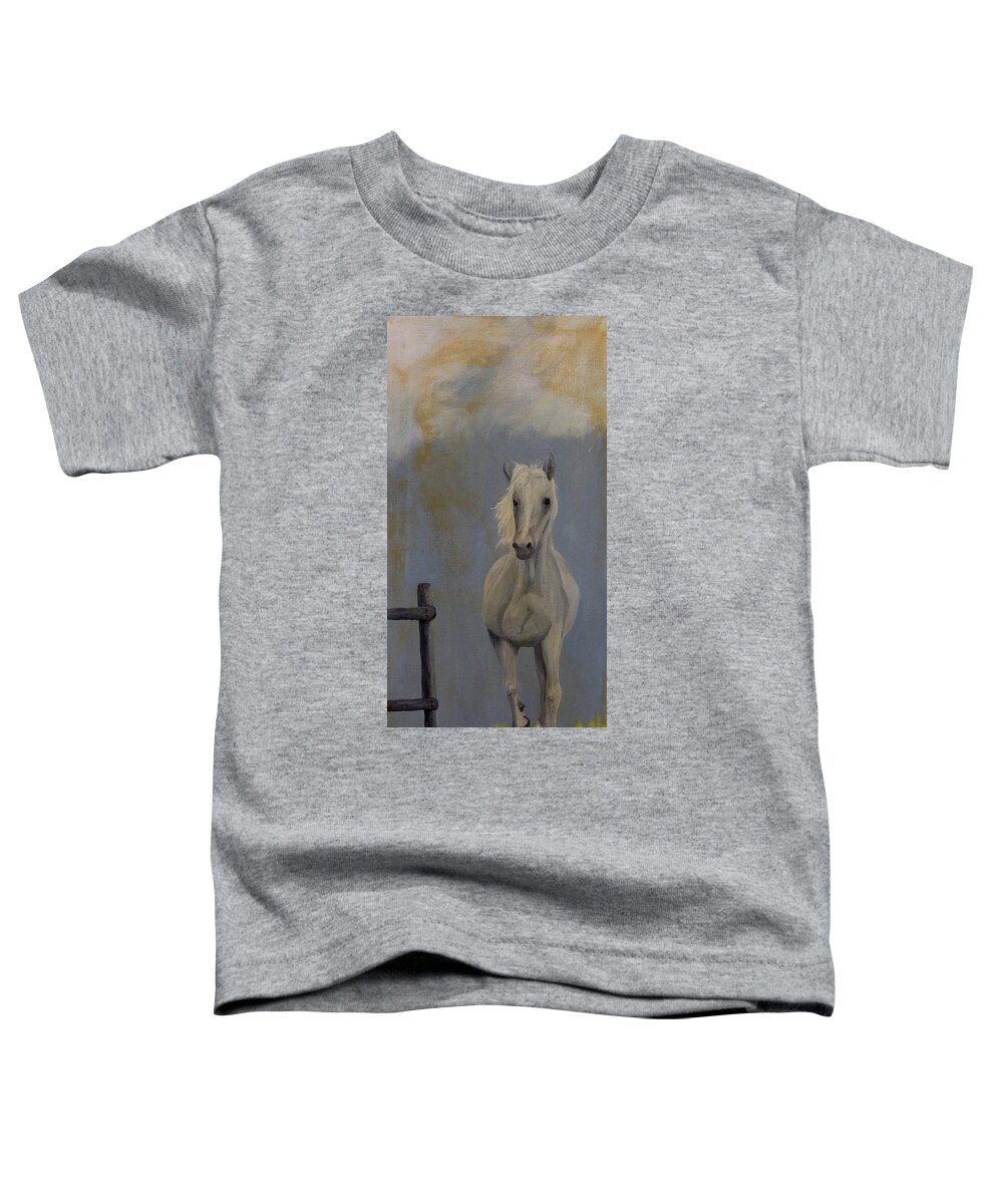 Horse Toddler T-Shirt featuring the painting Running free by John Stuart Webbstock