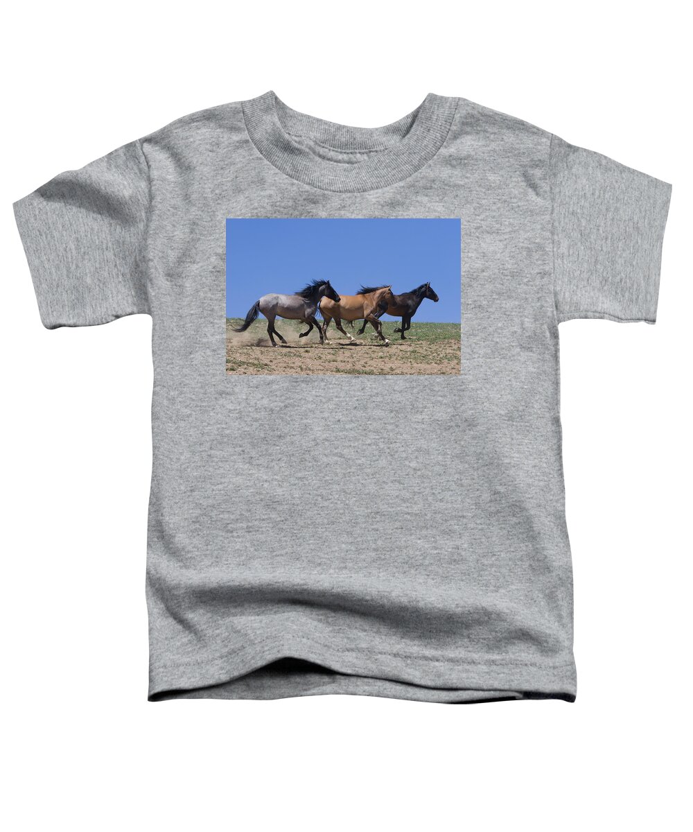 Wild Horse Toddler T-Shirt featuring the photograph Running Free- Wild Horses by Mark Miller