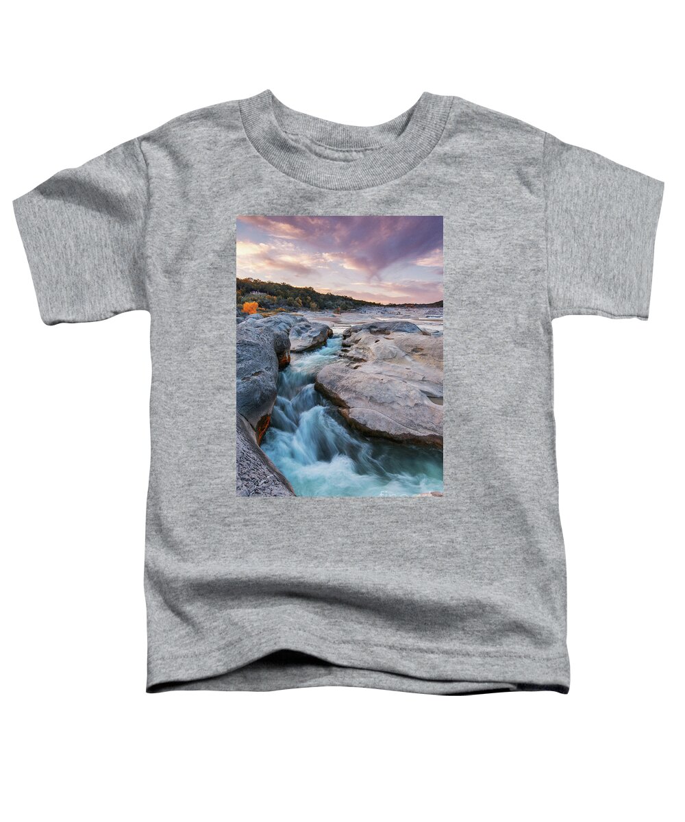 Pedernales Toddler T-Shirt featuring the photograph Rushing Waters at Pedernales Falls State Park - Texas Hill Country by Silvio Ligutti