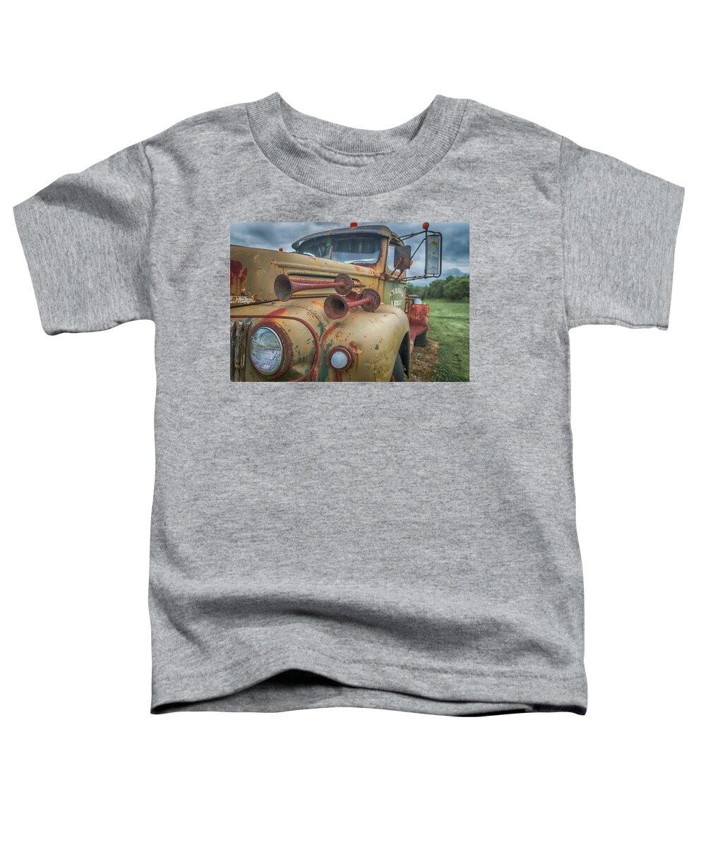 Ford Tow Truck Toddler T-Shirt featuring the photograph Rusty Horns by Guy Whiteley