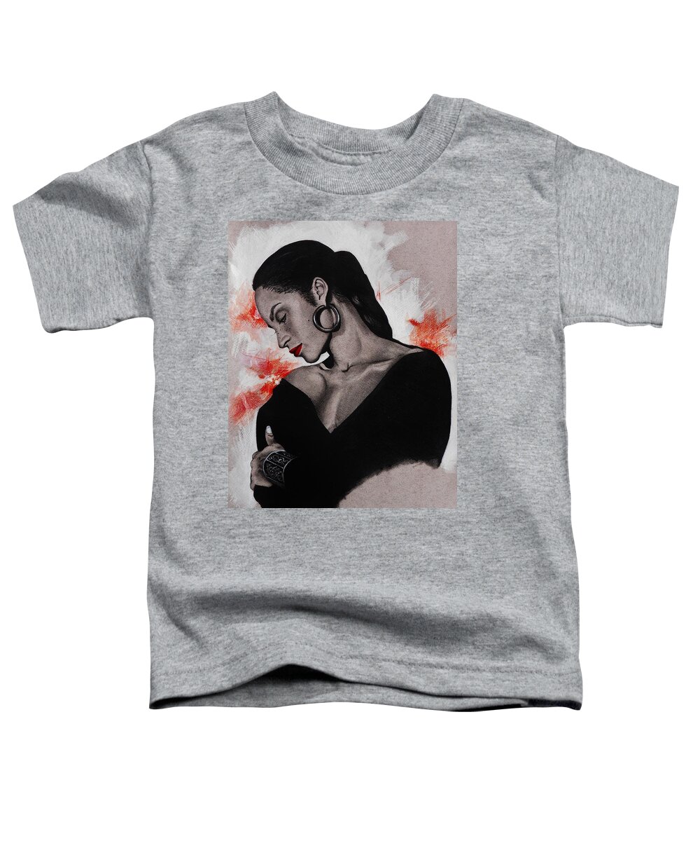 Drawings Toddler T-Shirt featuring the drawing Sade by Dana Newman
