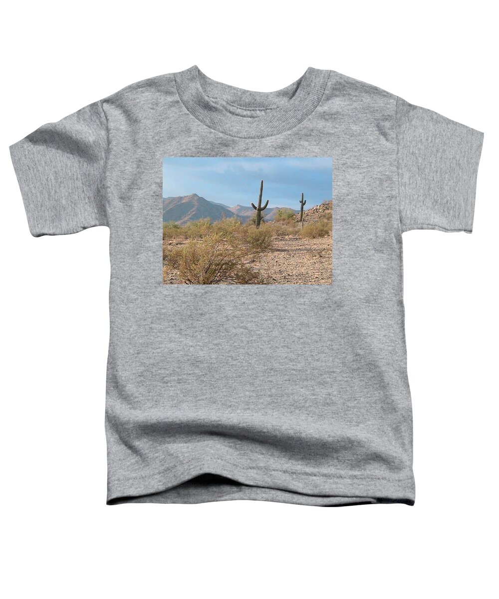 Arizona Toddler T-Shirt featuring the photograph Saguaros on a Hillside by Judy Kennedy