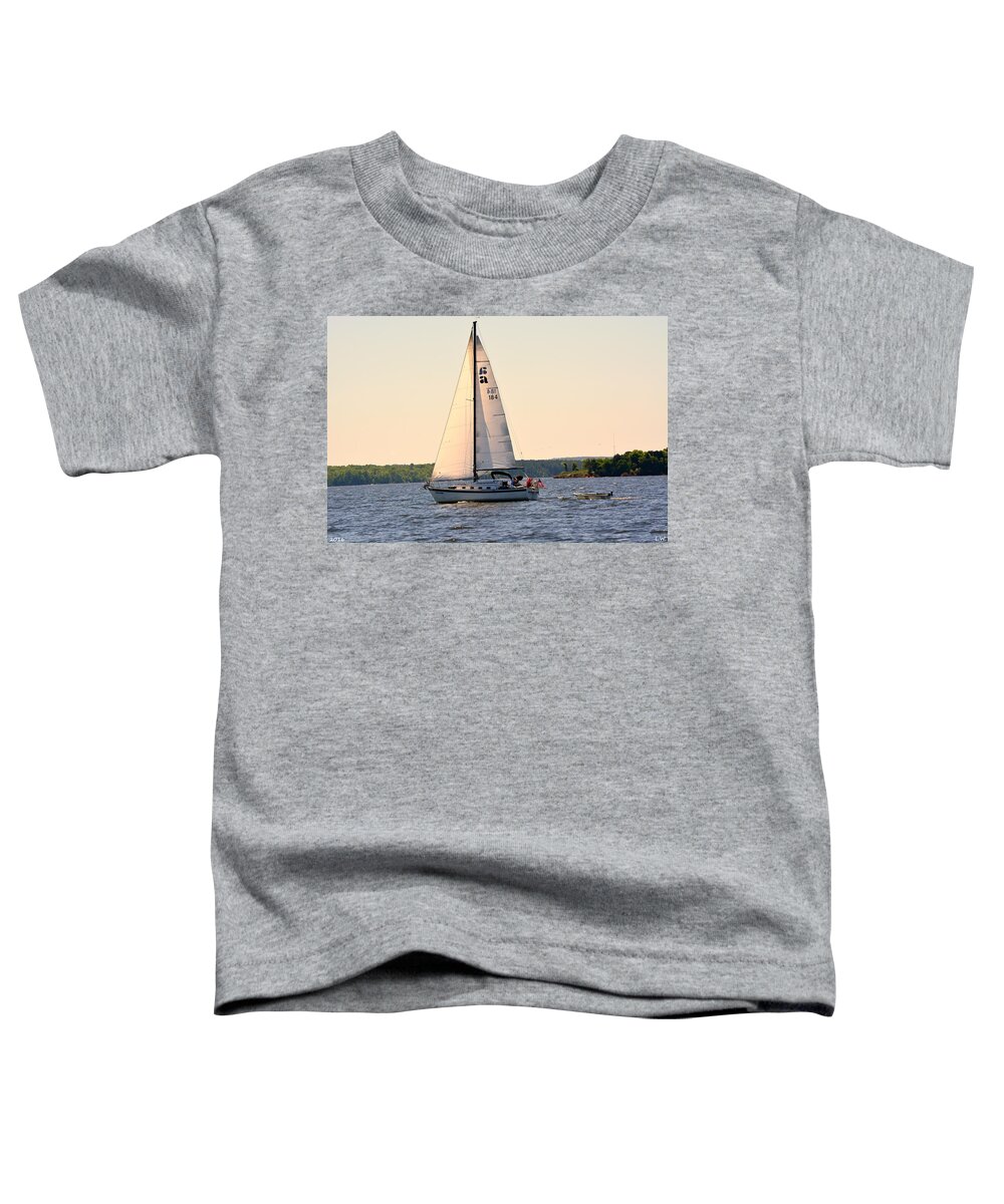 Sailboat Toddler T-Shirt featuring the photograph Sailing On Lake Murray SC by Lisa Wooten