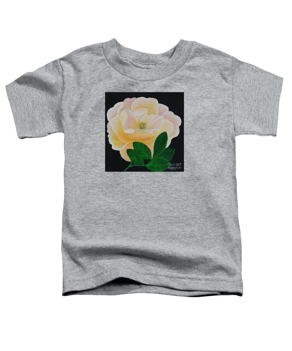 Rose Flower Toddler T-Shirt featuring the painting Salmon Pink Rose by Karen Jane Jones