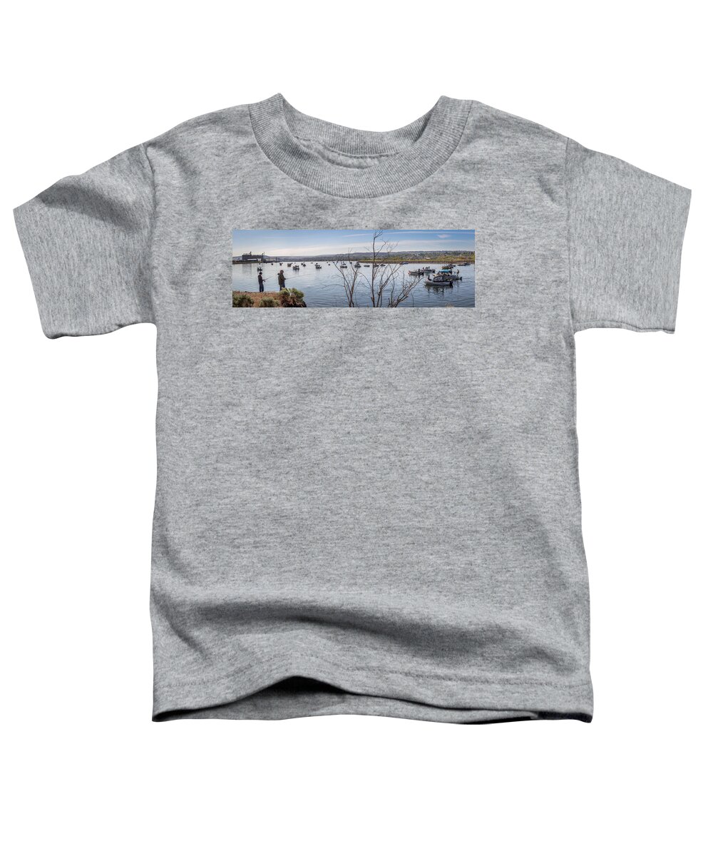 Salmon Fishing Clearwater River Boats Toddler T-Shirt featuring the photograph Salmon Run by Brad Stinson