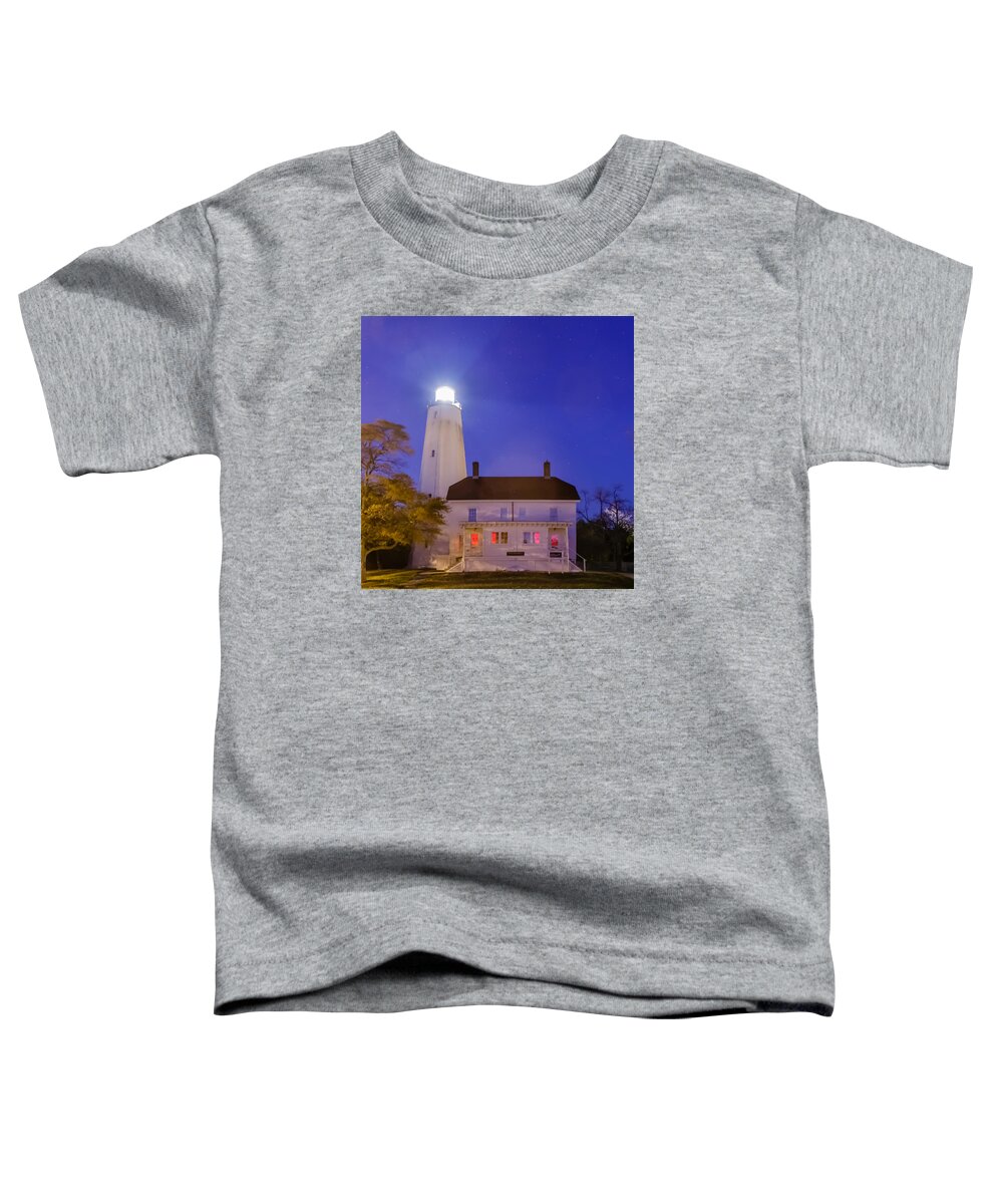 National Historic Landmark Toddler T-Shirt featuring the photograph Sandy Hook Light by SAURAVphoto Online Store