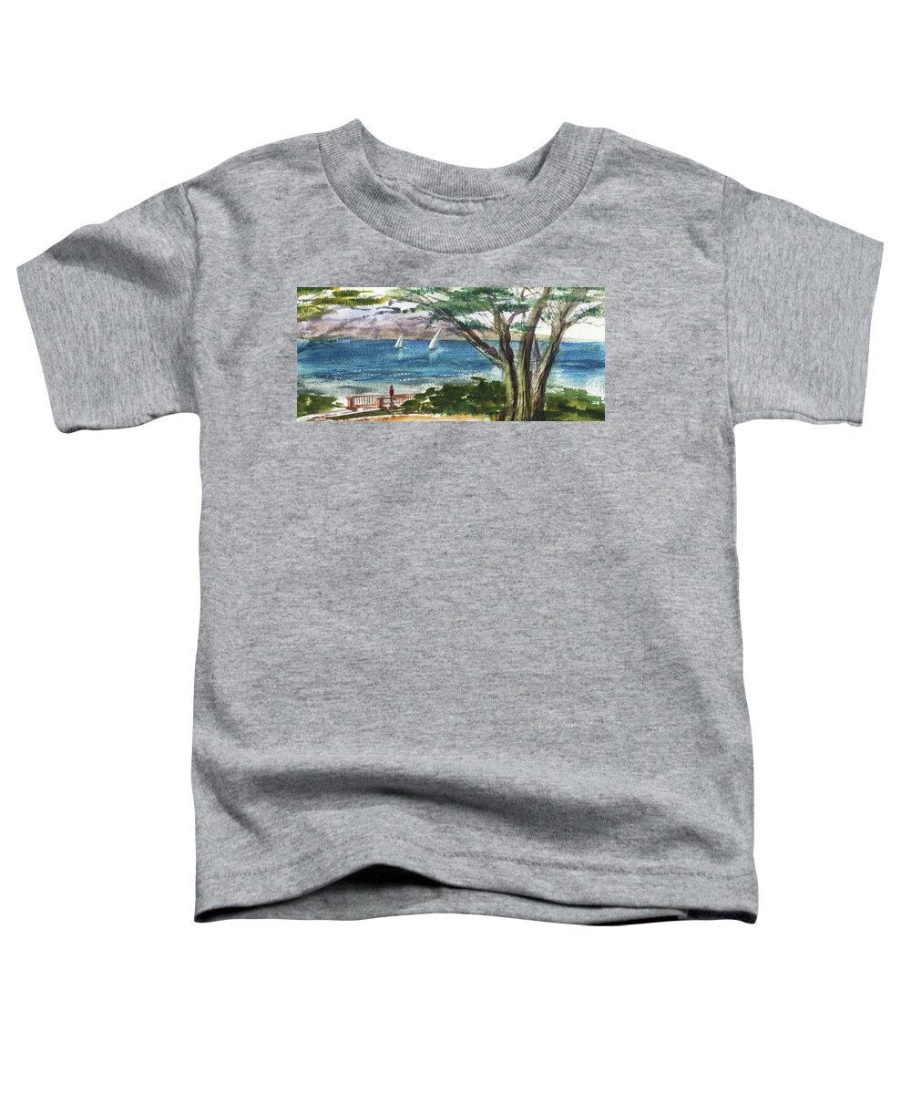 Sea Toddler T-Shirt featuring the painting Sea Shore Elongated Painting by Irina Sztukowski