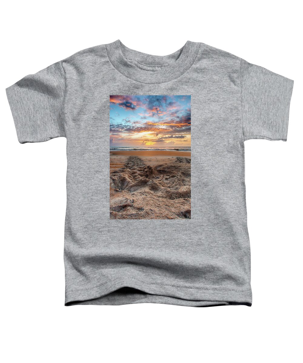 Turtle Toddler T-Shirt featuring the photograph Sea Turtle Trails by Dillon Kalkhurst