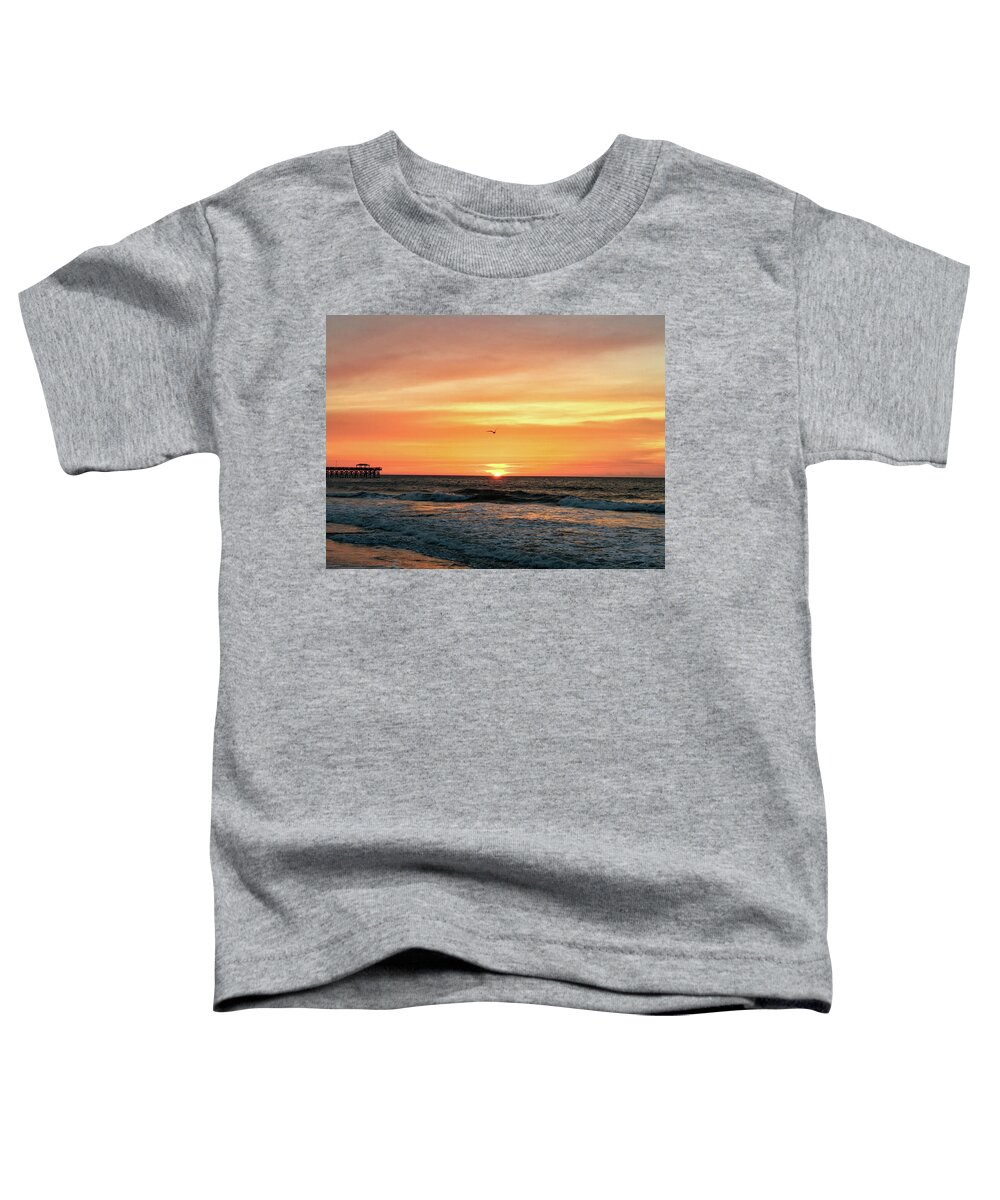Sunrise Toddler T-Shirt featuring the photograph Seagull Sunrise by Matt Sexton