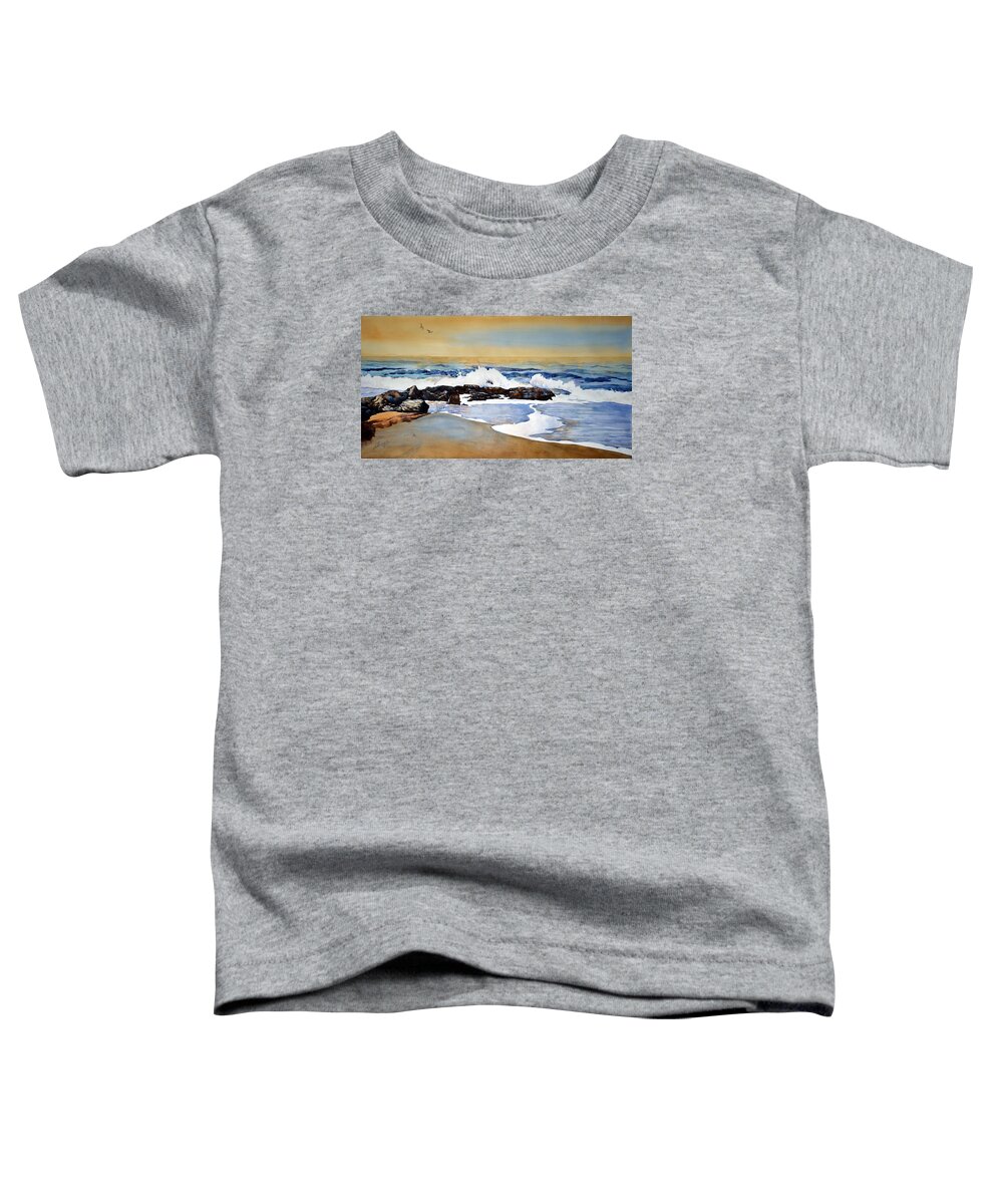 Watercolor Toddler T-Shirt featuring the painting Seamist by Mick Williams