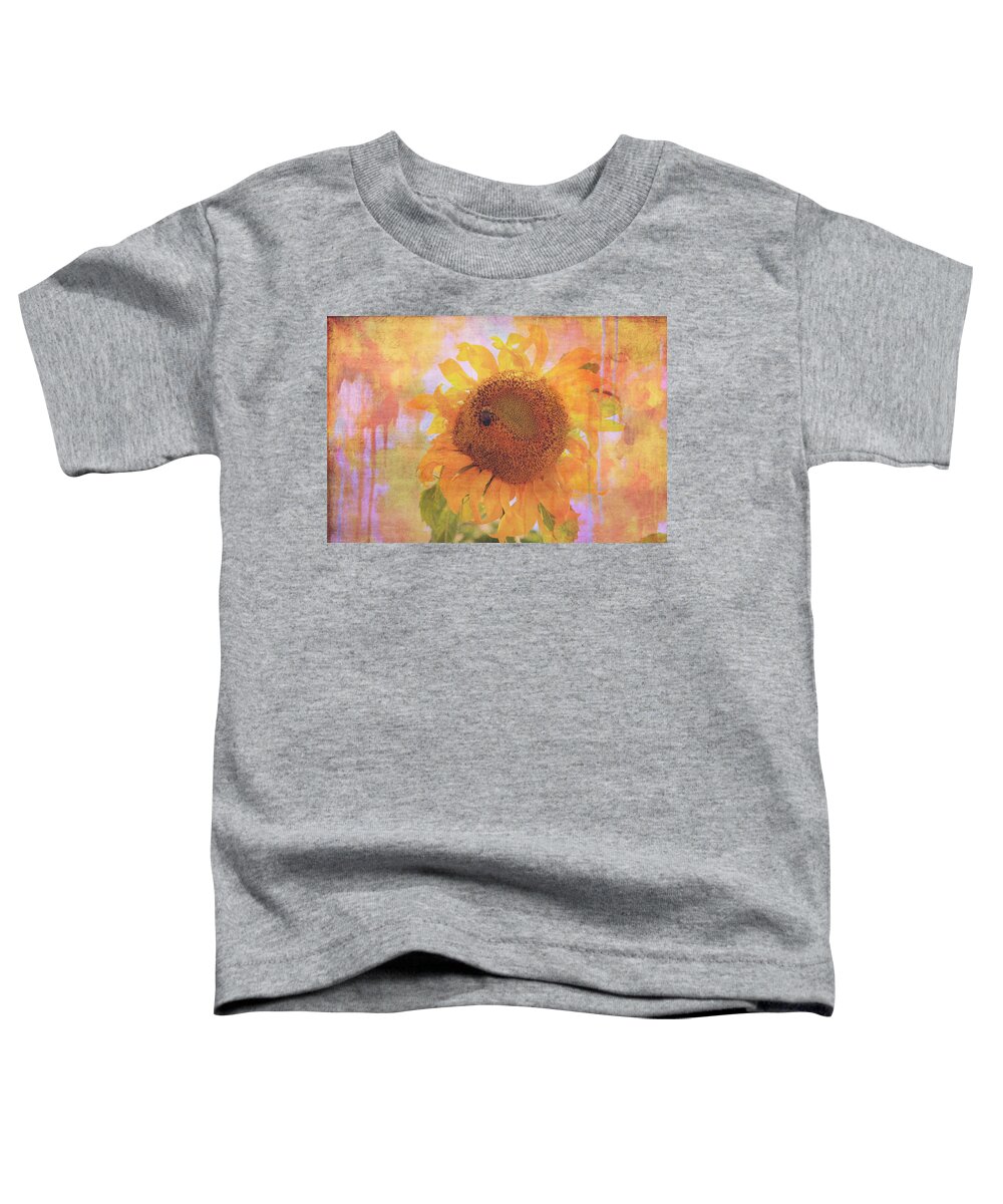 Sunflower Toddler T-Shirt featuring the photograph Secret Life of Bee by Toni Hopper