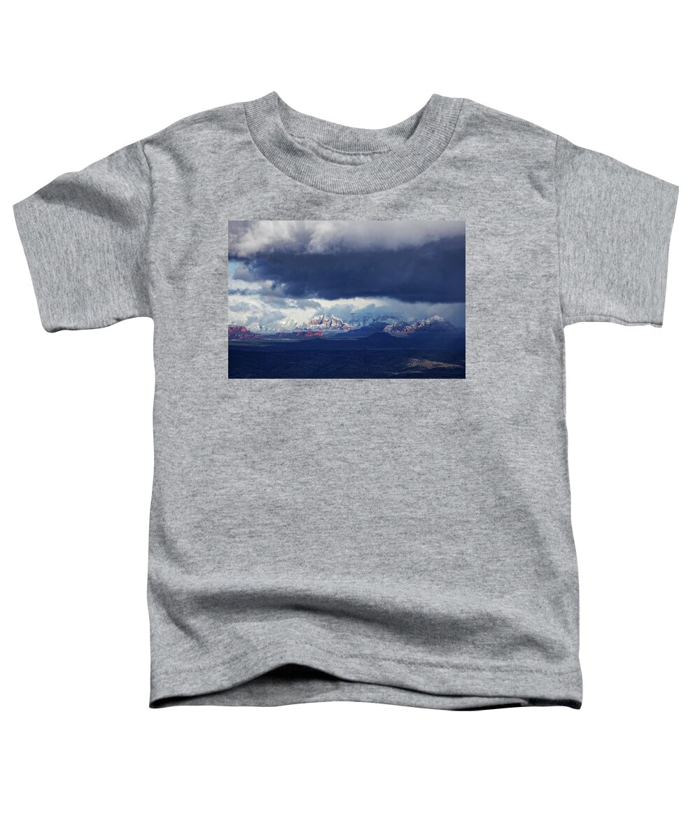 Sedona Toddler T-Shirt featuring the photograph Sedona area third Winter Storm by Ron Chilston
