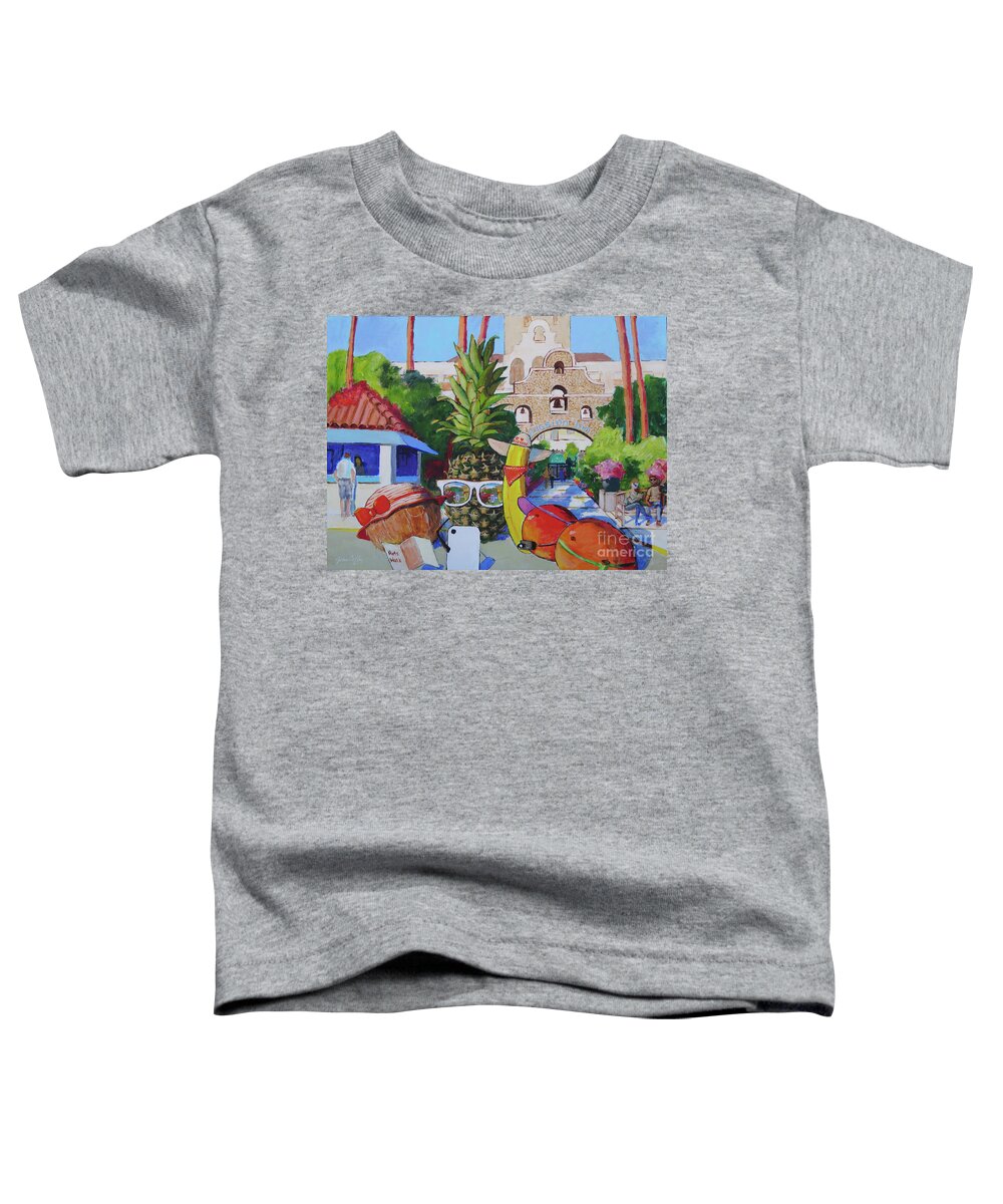 California Toddler T-Shirt featuring the painting See the Local Sites by Joan Coffey