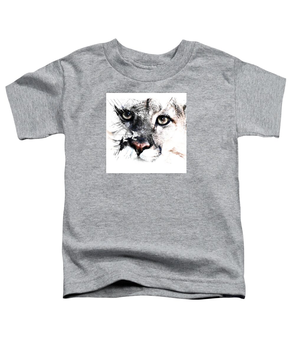 Canvas Prints Toddler T-Shirt featuring the painting Seriously Cougar by Jackie Flaten