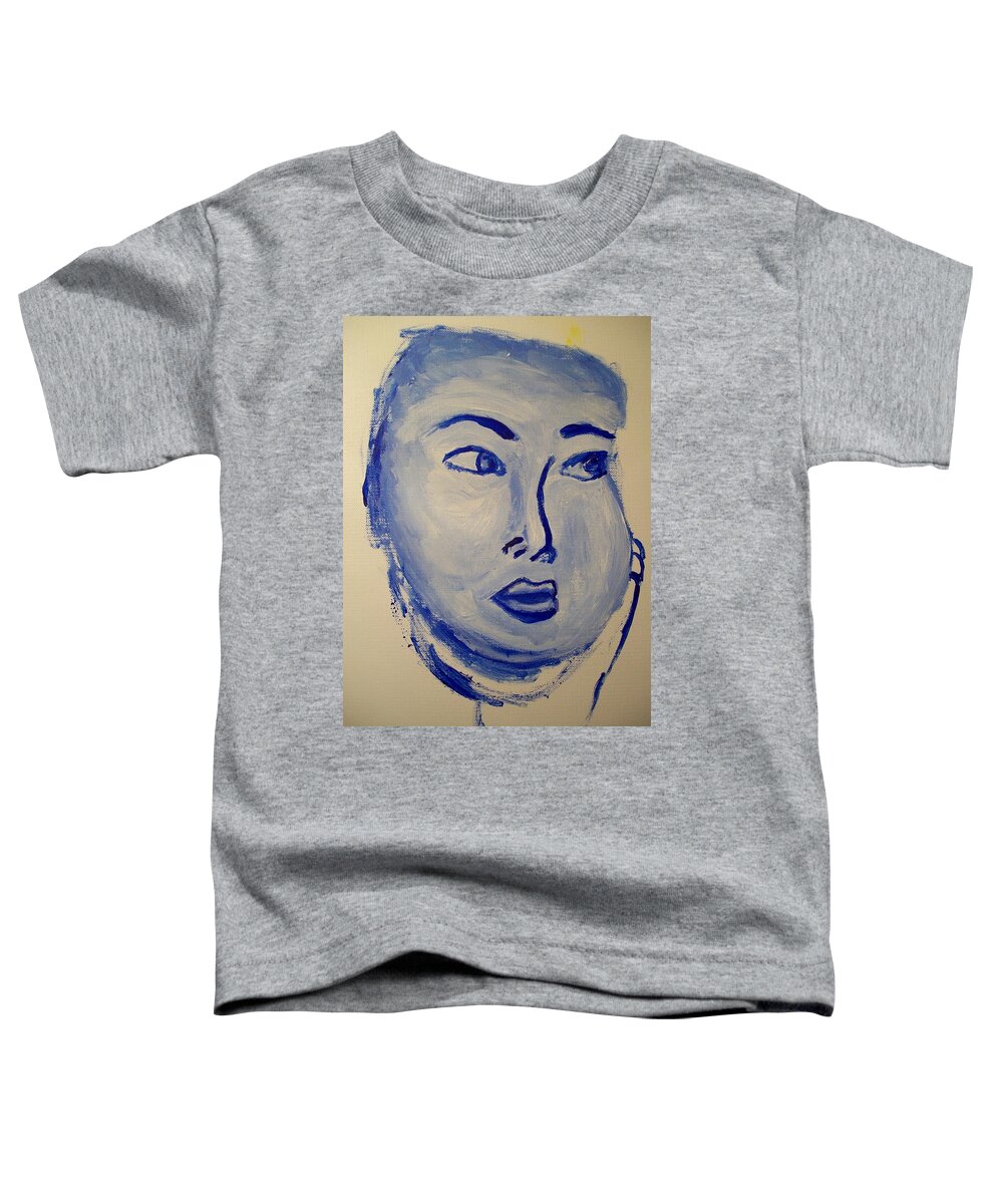 Blue Toddler T-Shirt featuring the painting Session One by Laurette Escobar