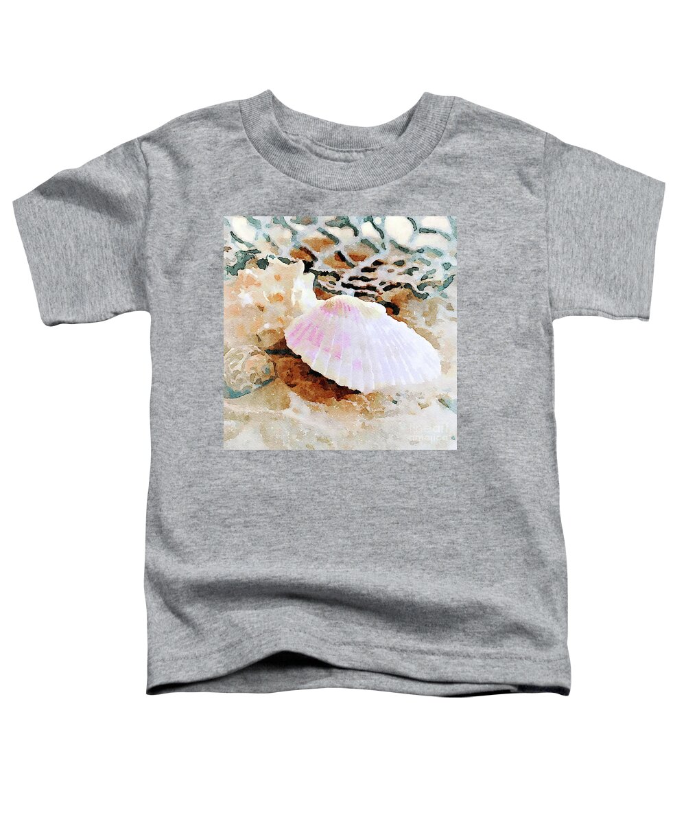 Digital Watercolor Toddler T-Shirt featuring the digital art Shells by Betty LaRue