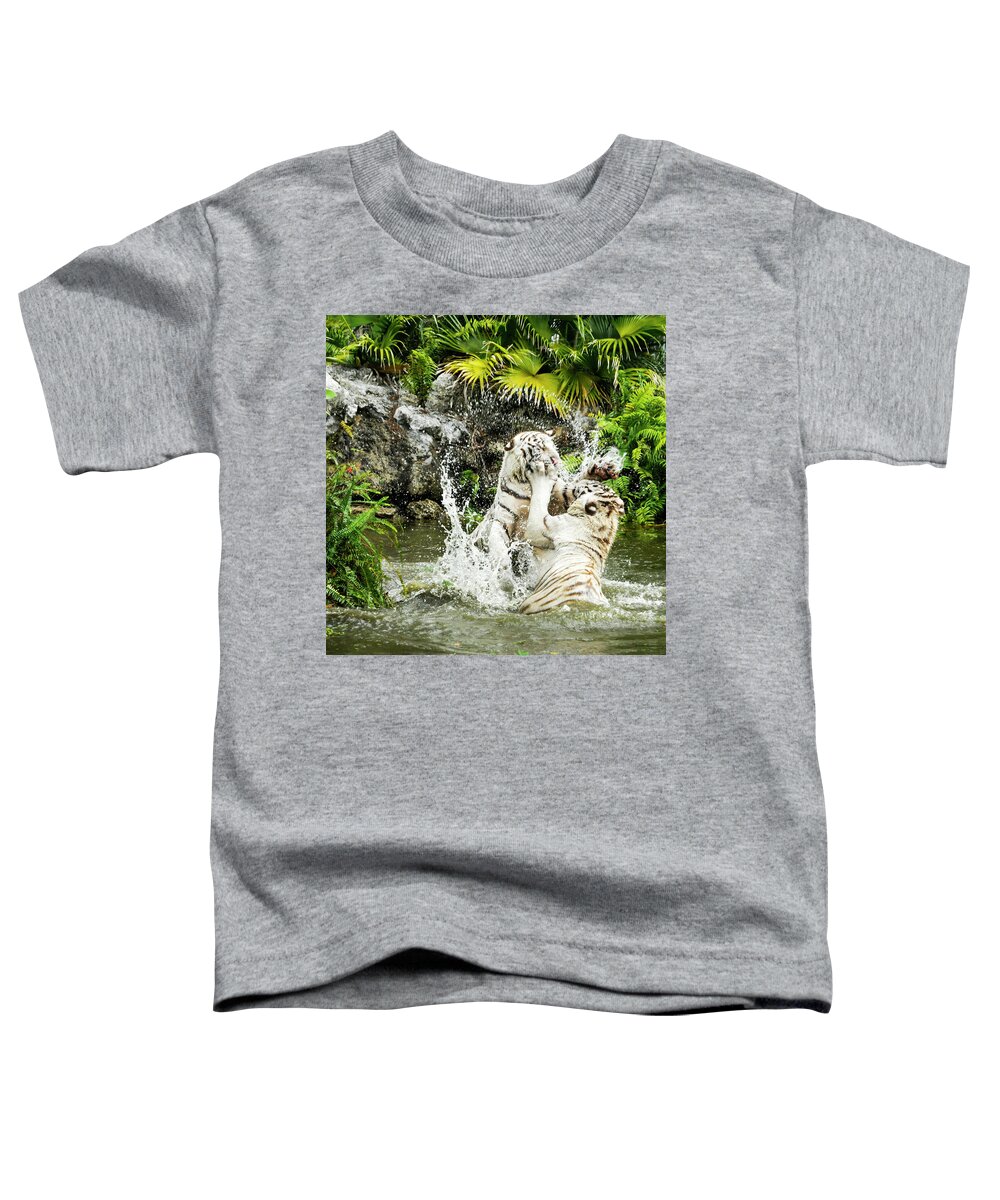 Tigers Toddler T-Shirt featuring the photograph Sibling Rivalry Tigers by Ginger Stein