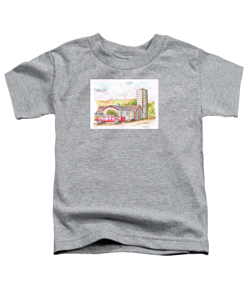 Silo Toddler T-Shirt featuring the painting Silo in Los Olivos, California by Carlos G Groppa