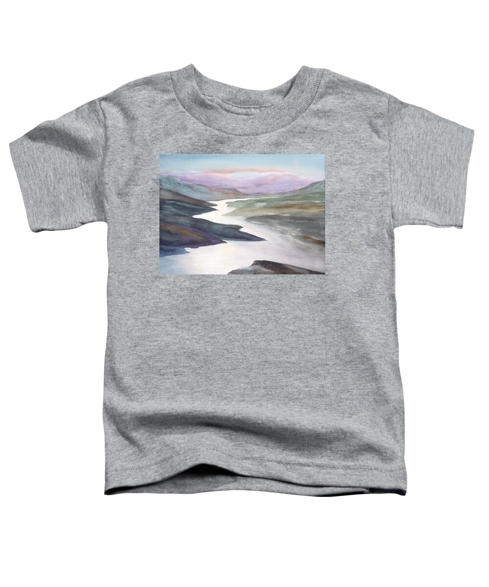 River Toddler T-Shirt featuring the painting Silver Stream by Ruth Kamenev
