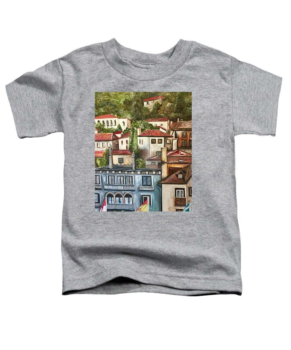 Landscape Toddler T-Shirt featuring the painting Sintra Portugal by Chuck Gebhardt