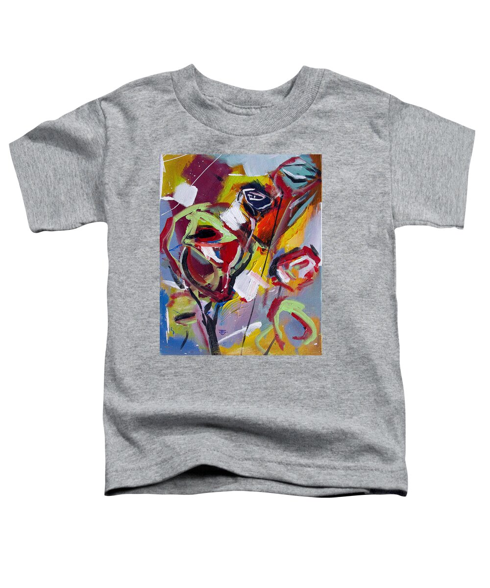 Florals Toddler T-Shirt featuring the painting Six Roses by John Gholson