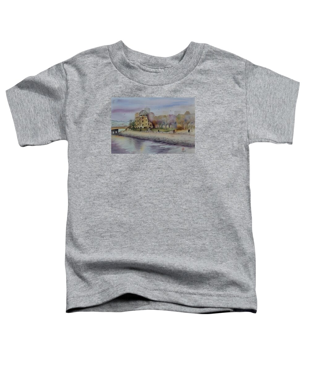 Hiroshima Toddler T-Shirt featuring the painting Skeleton of HIroshima by Kelly Miyuki Kimura