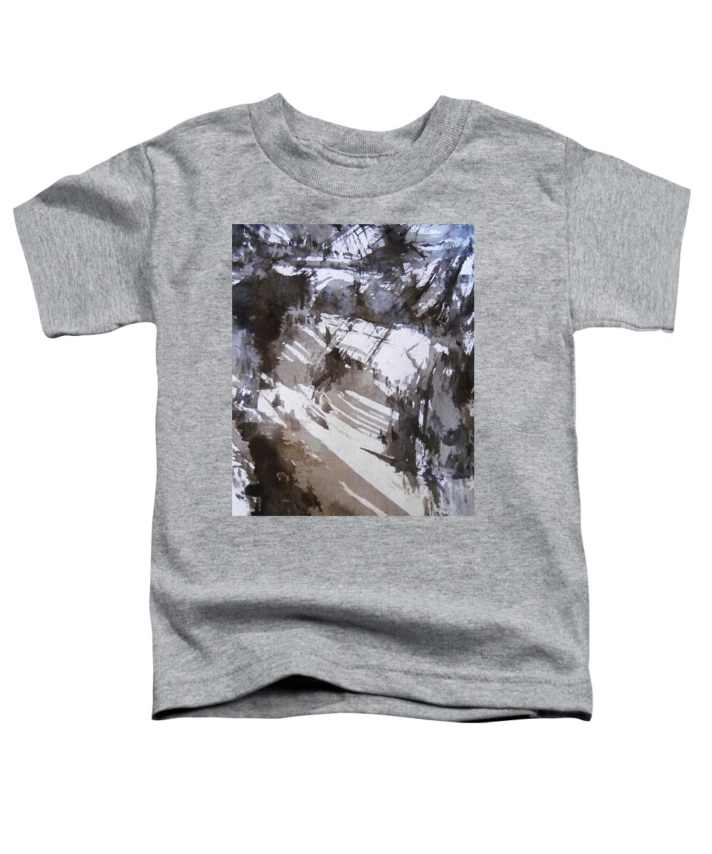 Chinese Brush Painting Toddler T-Shirt featuring the painting Ski Hill by Nancy Kane Chapman