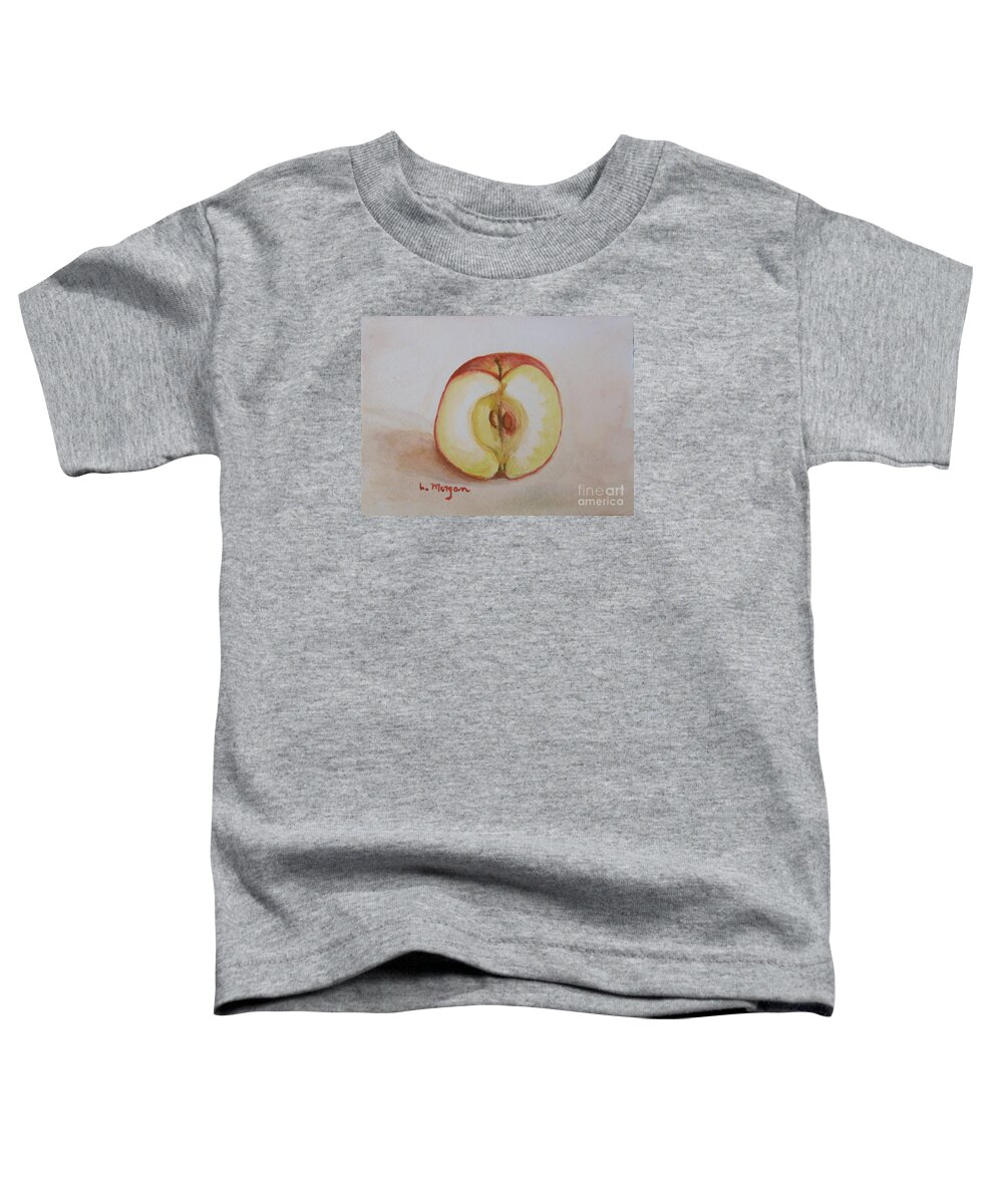 Apple Toddler T-Shirt featuring the painting Sliced Apple by Laurie Morgan