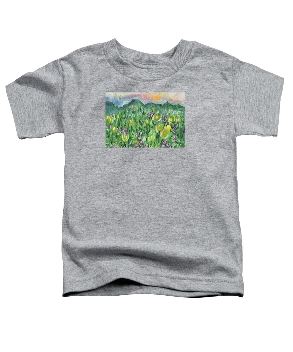 Mountains Toddler T-Shirt featuring the painting Smoky Mountain Dreamin by Holly Carmichael
