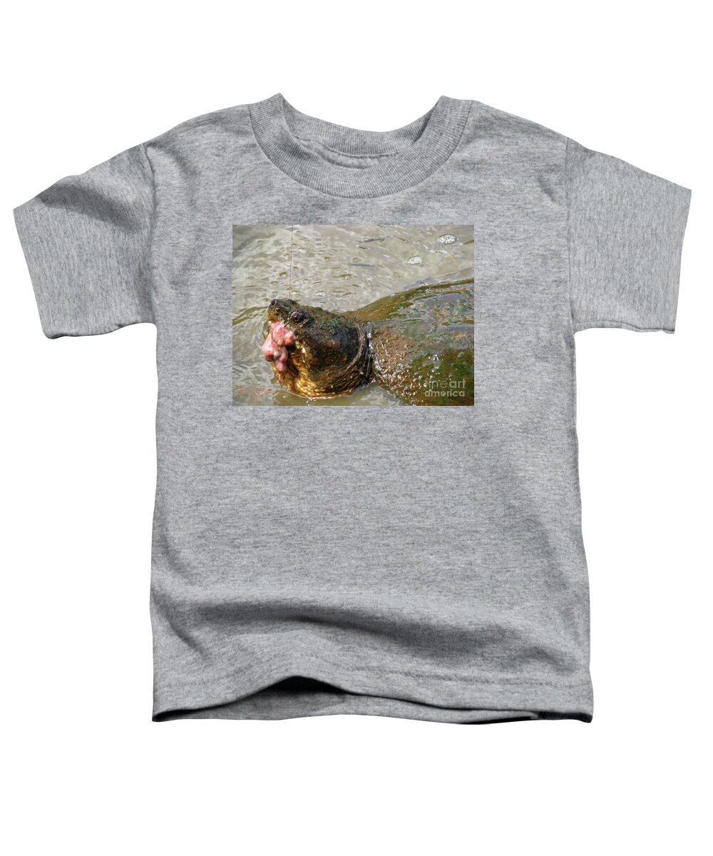 Fishing Toddler T-Shirt featuring the photograph Snapper Turtle by Donna Brown