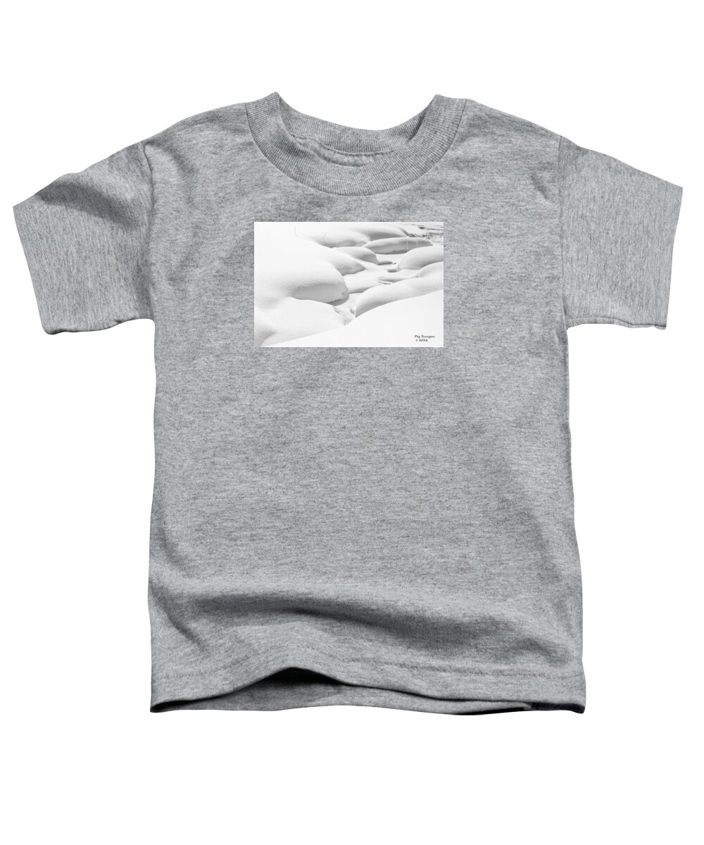 Black And White Toddler T-Shirt featuring the photograph Snow Bumps in Yellowstone by Peg Runyan