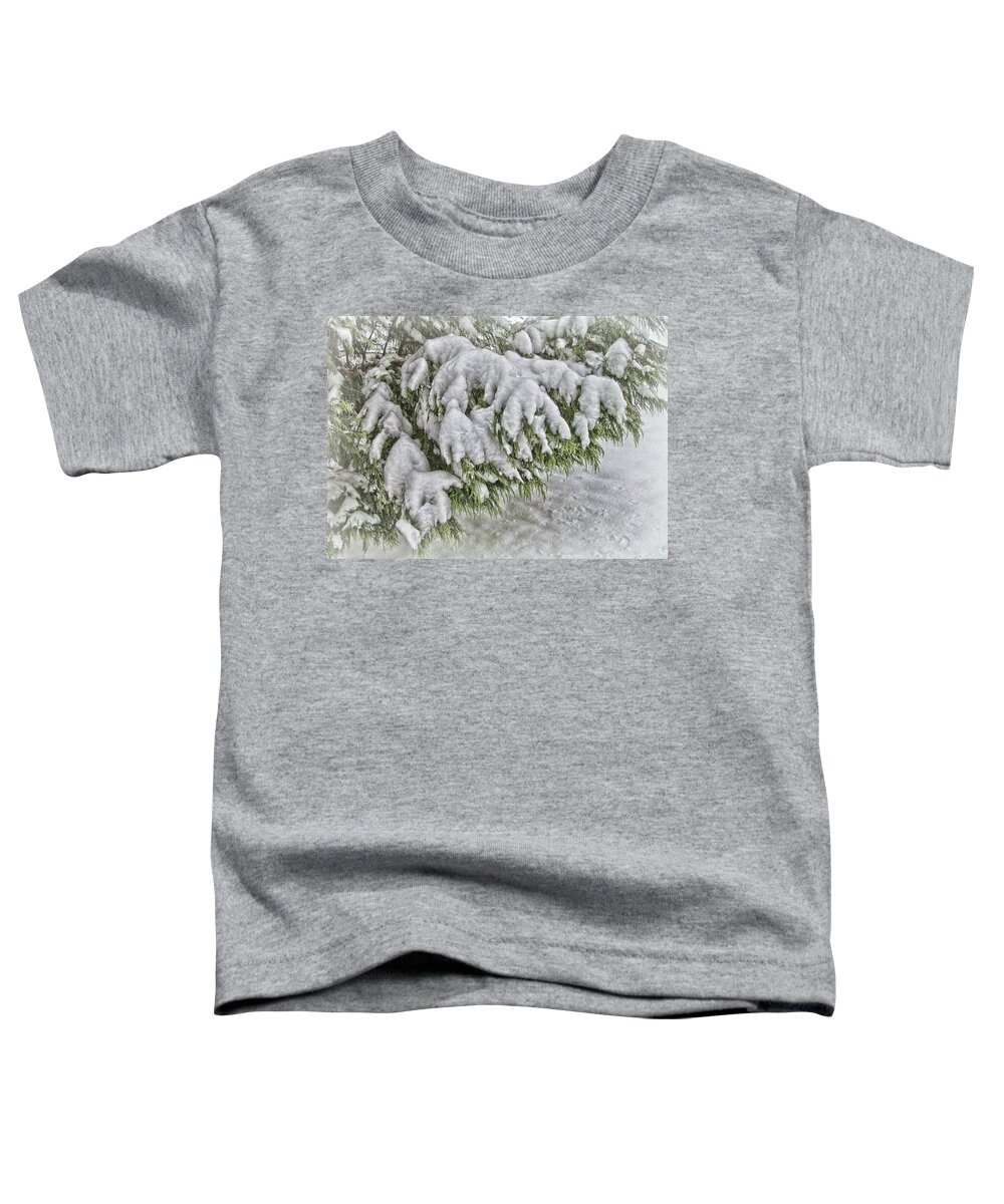 Victor Montgomery Toddler T-Shirt featuring the photograph Snow On The Pine by Vic Montgomery
