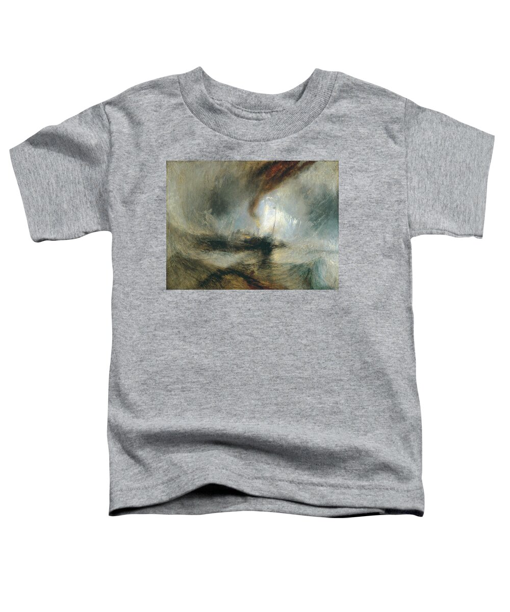 Snow Toddler T-Shirt featuring the painting Snow Storm by Joseph Mallord William Turner