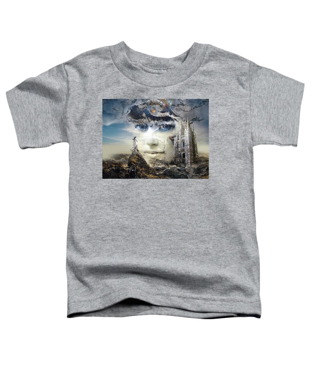 Snowfall Toddler T-Shirt featuring the digital art Snowfall in Parallel Universe or the One That Got Away by George Grie