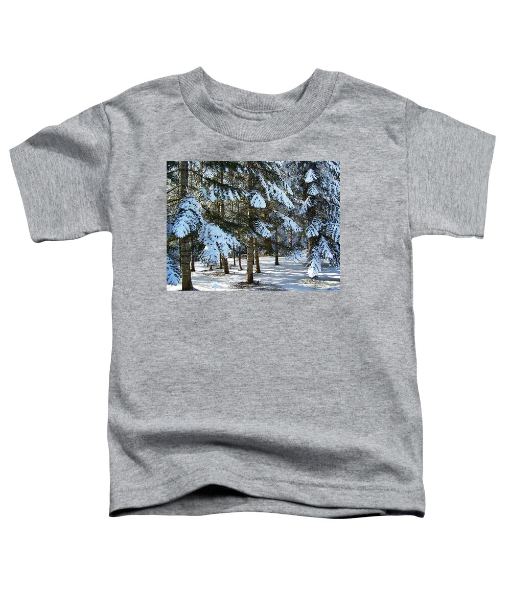 Fir Trees Toddler T-Shirt featuring the photograph Snowscape by Julie Rauscher