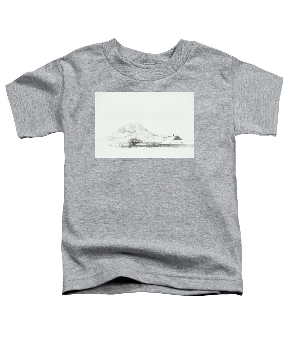 Snow Toddler T-Shirt featuring the photograph Snowy Sunrise by Fiskr Larsen